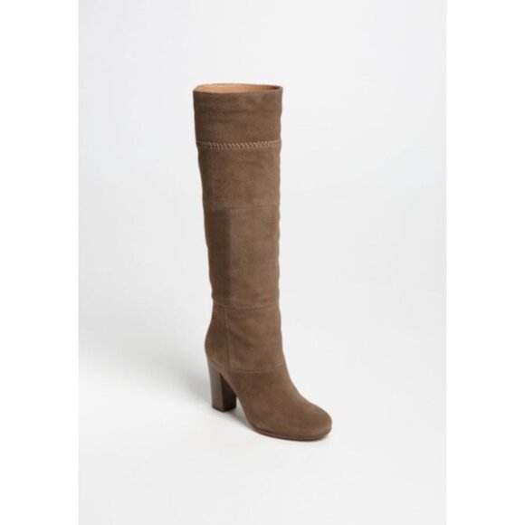 NWT Sz 11 Coach Trudie Knee High Brown Suede Boots Patchwork - Picture 4 of 16